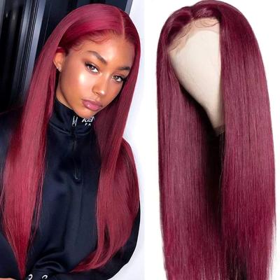 China Water Wave 28 Inch African Hair 99J Burgundy Red Hair Piece Wig for sale