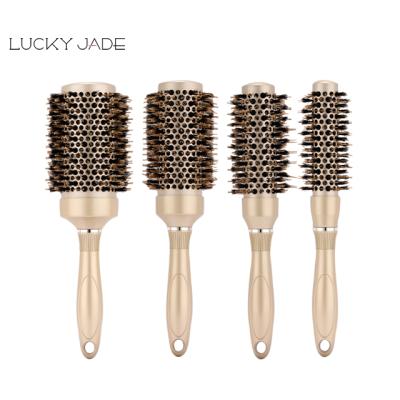 China Salon Salon Use Custom Round Rotating Boar Bristle Hair Brush, Personalized Hair Brush for sale