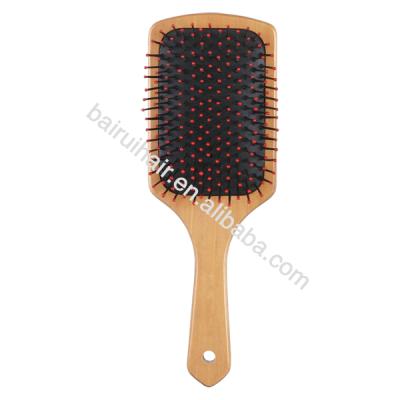 China High Quality Professional Cushion Natural Color Hair Brush Private Label Paddle Brush Wooden Hair Dryer for sale