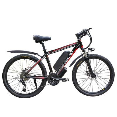 China Cheap 26 Inch Electric Adult Aluminum Alloy Electric Bike Ebike Integrated Wheel Mountain Bikes With Shimano 21 Speed for sale