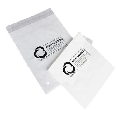 China Custom Size 100% Biodegradable Single Size Compostable PLA Material Plastic Self Adhesive Bag With Logo Printing For Clothes for sale