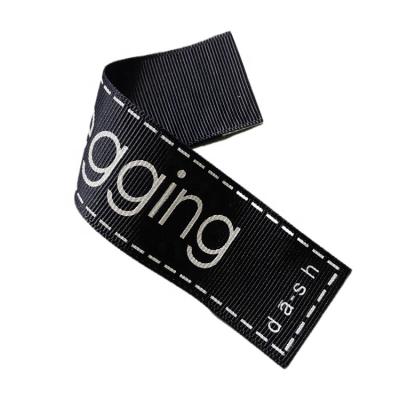 China Washable custom brand printed polyester grosgrain satin silk screen printing neck head labels for apparel for sale