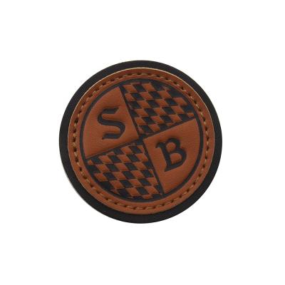 China Sustainable Custom Heat Press Real Brown And Black Leather Label Patches For Jeans Clothing Accessories for sale