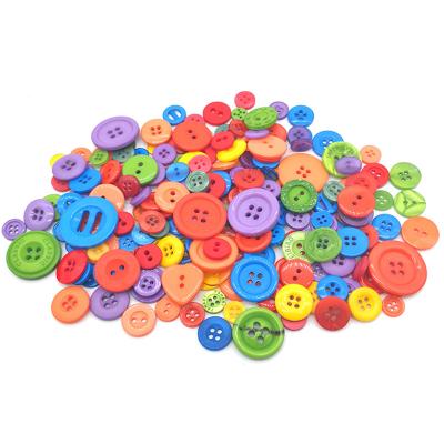 China Viable Colored Resin Assorted Sizes Buttons Round Craft Buttons For DIY Children's Button Hand Painting for sale