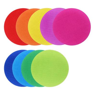 China Dot Sit Spot Nylon Colorful Carpet Marker Circles Resting Spots Dot Sit Spot Hook and Loop for sale