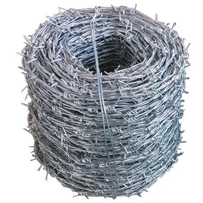 China Fencing 2.5mm * 2.5mm 25kg Per Roll Galvanized Iron Barbed Wire For African Market for sale