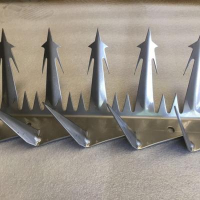 China Anti Climb Stainless Steel Sheet Stainless Steel Wall Razor Wall Spike Large Height Wall Spikes for sale