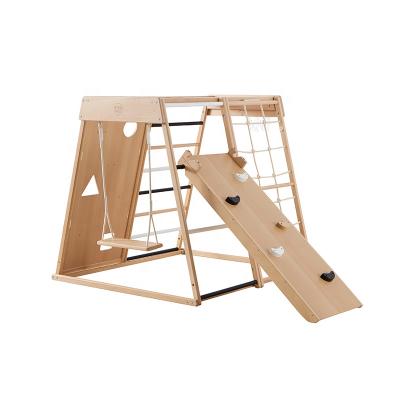 China Asweets Indoor Kids Furniture Kids Indoor Multi Function Beech Wooden Activity Climbing Kids Frame for sale