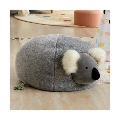 China Asweets Removable Indoor Play Room Animal Shape Bean Bag Plush Koala Pouf For Kids for sale