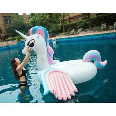 China Water Amusement Big Inflatable Pegasus Pool Float Floatie Ride On Large Rideable Blow Up Beach Party Swimming Pool Lounge Raft with Fast Valves for sale