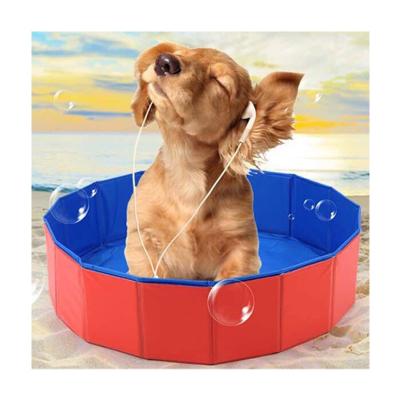 China Sustainable Supply Various  Hard Plastic Foldable  Puncture Proof Cat Dog Pet Swimming Paddling Pool for Pets Playing for sale