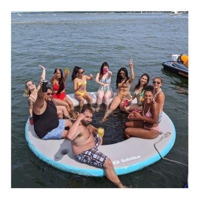 China Water Amusement Supply Custom size DWF material Good Durable Raft Inflatable Floating Dock for Fishing Vacation Party Meeting at river lake sea for sale