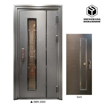 China Fireproof Swig Left Aluminum Shop Front Doors Villa Solid Aluminium Front Doors for sale