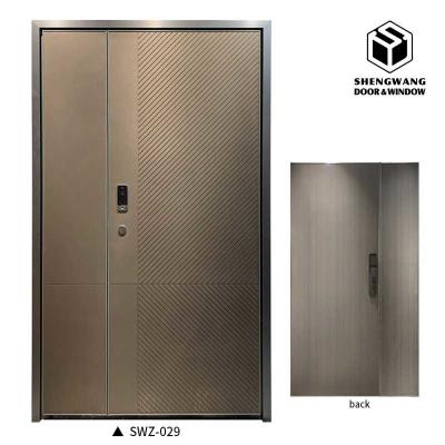 China Luxury Front Aluminum Entrance Door Powder Coated Modern Aluminum Front Doors for sale