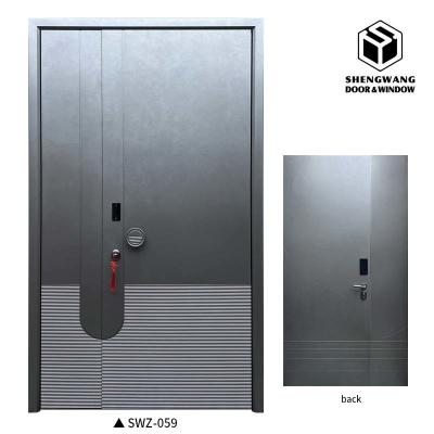 China Watertight Handles Locks Aluminum Entrance Door Hotel Aluminum Front Doors For Homes for sale