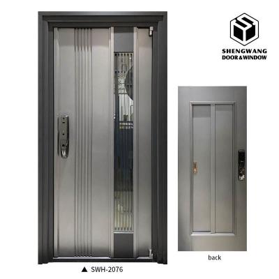 China ODM Noise Reduction Aluminum Entrance Door Copper Imitation Surface Finishing Aluminum Entry Doors for sale