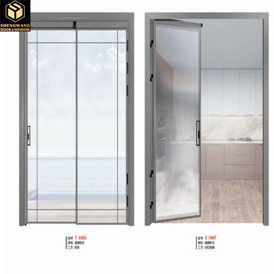 China Commercial Apt Aluminum Sliding Glass Door Swing Half  Interior Aluminum Glass Doors for sale