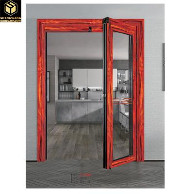 China Red Black Aluminium Glass Hinged Door Aluminium Bi Fold Doors ODM for sale