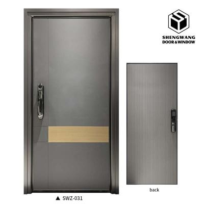 China Customizable Size Gray Aluminium Glass Hinged Door Contemporary Hinge Door Aluminium for sale