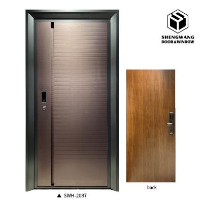 China Sapele Corrosion Resistant Aluminum Room Door Solid Core Door Soundproof for sale