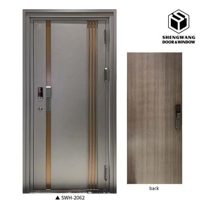 China Apartment Safety  Aluminum Wooden Door Soundproof Entry For Market for sale