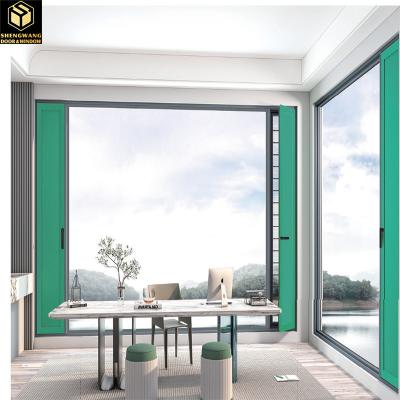 China LOW E Security Curtain Wall Window Reinforced Aluminium Sliding Window For Kitchen for sale