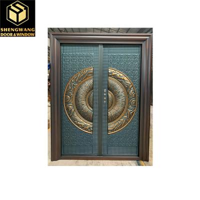 China Puerta de entrada de aluminio de color personalizado para la casa más grande en venta