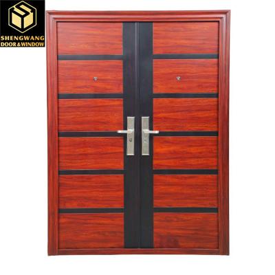 China Powder Coated Aesthetics Solid Aluminum Exterior Doors For Main Entrance for sale