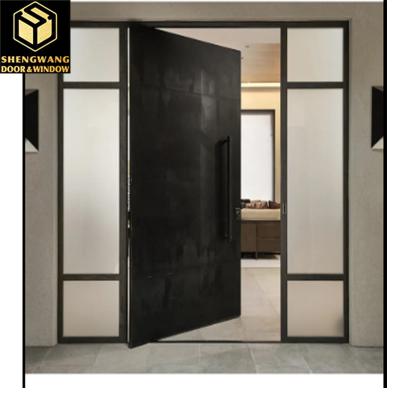 China Powder Coated Aesthetics Solid Aluminum Exterior Doors For Main Entrance for sale