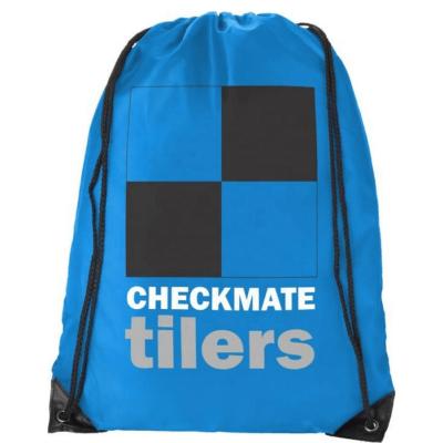 China Waterproof Custom Eco-friendly Recycled Drawstring Backpack Sports Gym Bag For Women Men Polyester Drawstring Bags for sale