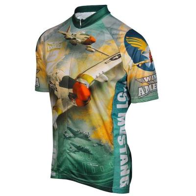 China Breathable 100% Polyester Design Factory Logo Clothing Custom Cycling Jersey for sale