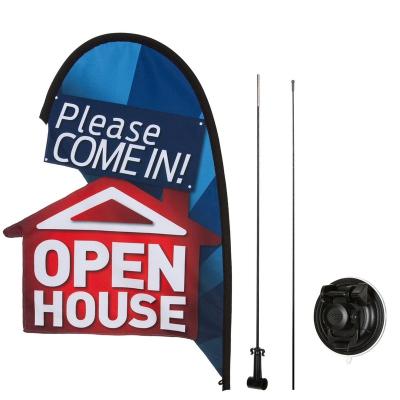 China Portable Open House Real Estate Sign Real Estate Flag Apartment /Mini 3D Real Estate Sign Flag Kit /Mini 3D Real Estate Rental Flags for sale