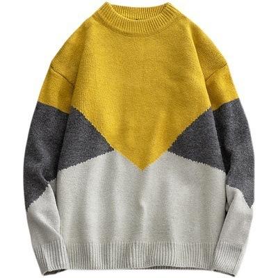 China high quality autumn and winter Anti-wrinkle new women striped long sleeve knit contrast color sweater for sale