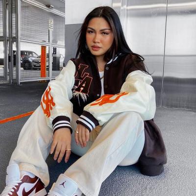 China high quality Anti-wrinkle women sports custom casual baseball jacket unisex white college uniform jackets tracksuit for sale