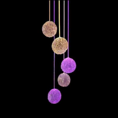 China 1.2M Modern Wholesale Colored Decoration LED Fiber Optic Pendant Chandelier for sale