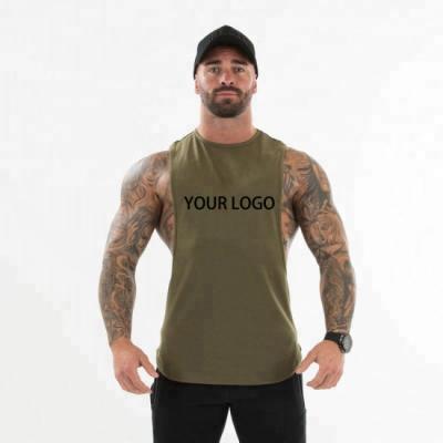 China Custom Men Anti Shrink Printing Gym Fitness Bodybuilding Muscle Workout Tank Top for sale