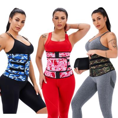 China Body Shaper Women Adjustable Camouflage Printed Girdle Waist Cincher Latex Adjustable Waist Trainers for sale