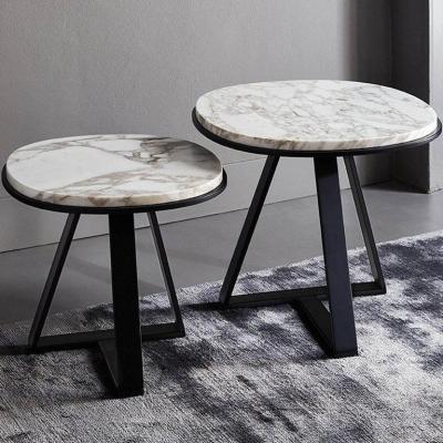 China High quality modern furniture modern style living room stainless steel marble top coffee table in office building for sale