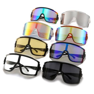 China Fashion Wide Lens Shades Outdoor Sports Sunglasses Big Large Oversized Square Sun Glasses One Piece Eyewear For Women Men UV Protection 100% for sale