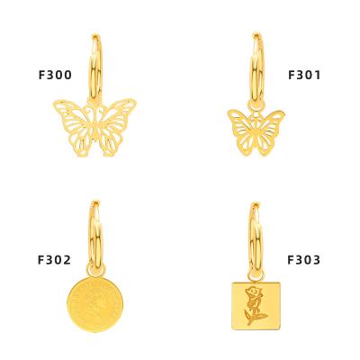 China FASHIONABLE Exquisite Gold Earring Studs Earrings For Women 2021 Gold Plated Jewelry Set Stainless Steel Stud Earrings for sale