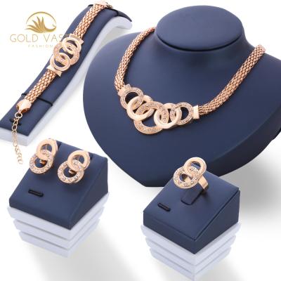 China Jewelry Set Gold Plated Necklace Jewelry Sets Fashionable Stainless Steel Necklaces Set Gold Link Necklaces Chain Halskette Miner Collares for sale