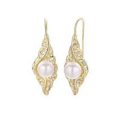 China Irregular bending silver 925 pearl leaf earring earring earrings brincos orecchini orecchini ohrringe jewelry set fashion for sale