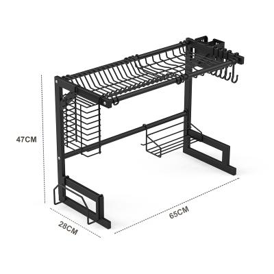 China Sustainable Adjustable Foldable Sink Kitchen Metal Stainless Steel Dish Dryer Drying Rack Drain Rack for sale