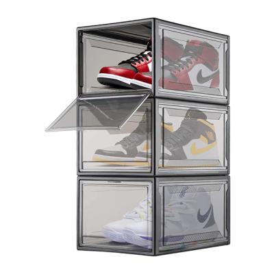 China China Manufacture Sustainable Shoes Containers Shoe Plastic Storage Box Drop Front Shoe Box Stackable for sale