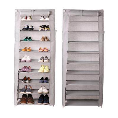 China (Size)Adjustable Portable Folding Dustproof Single Shoe Metal Stretch Non Woven Fabric Shoes Stretch 10 Tier Supplier for sale