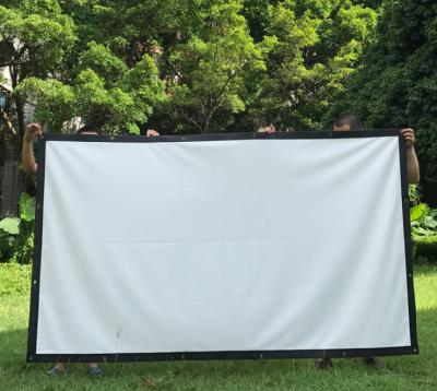 China Portable And Foldable 11*9 Meters Large Size Projection Screen Fabric With Black Border And Grommets for sale