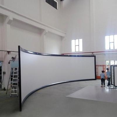 China 180 Degree View Telon 300inch Screen Customized 360 Degree Curved Projection Screen With High Gain 3D Silver Screen Fabric for sale