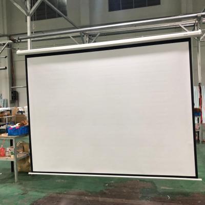 China Wall-mounted self--lock meeting equipment. loved by worldwide 16:9 home cinema customers electric projection screen for sale