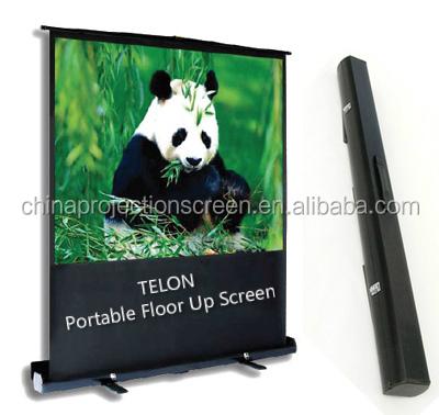 China Telon pull down 80inch portable pull up/pull down floor position projector screen floor up projection screen for sale