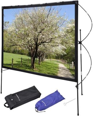 China Outdoor Frame Projector Screen - Foldable Portable Outdoor Front Movie Screen, Bracket Installed, Full Set Carry Bag for Camping for sale